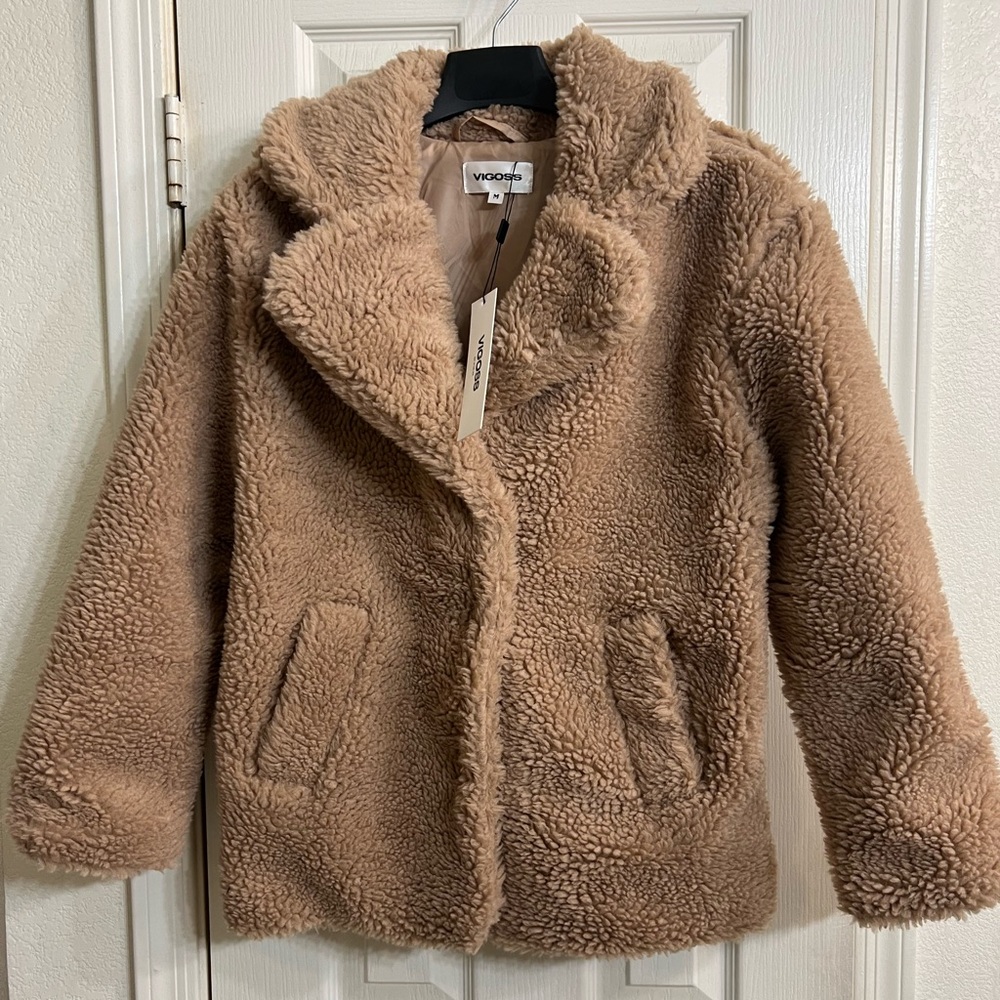 New with tag Vigoss plush teddy coat size medium